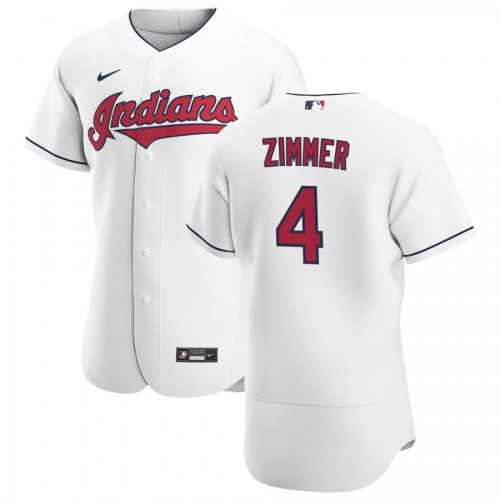 Cleveland Guardians #4 Bradley Zimmer Men's White Home 2020 Authentic Team Jersey Men's