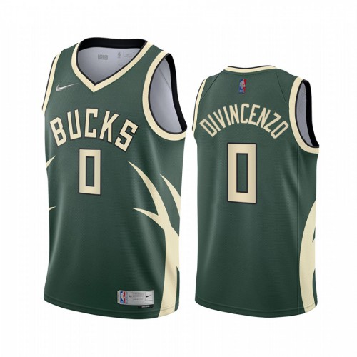 Milwaukee Milwaukee Bucks #0 Donte DiVincenzo Green Youth Swingman 2020-21 Earned Edition Jersey Youth