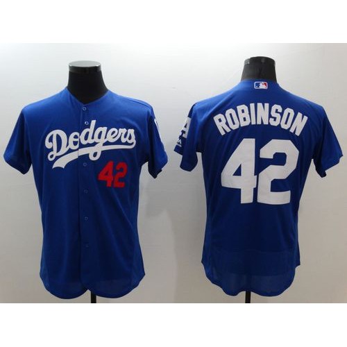 Los Angeles Dodgers #42 Jackie Robinson Blue Flexbase Authentic Collection Stitched Jersey Men's