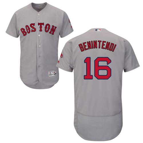 Boston Red Sox #16 Andrew Benintendi Grey Flexbase Authentic Collection Stitched Jersey Men's