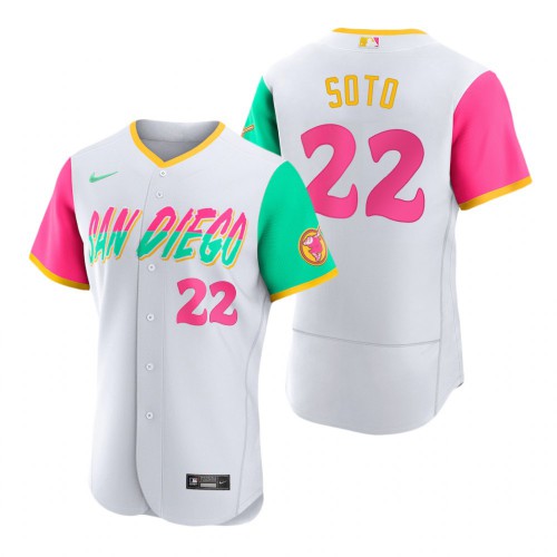 San Diego San Diego Padres #22 Juan Soto 2022 City Connect Men's Authentic Jersey - White Men's
