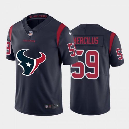 Houston Houston Texans #59 Whitney Mercilus Navy Blue Men's Big Team Logo Vapor Limited Jersey Men's