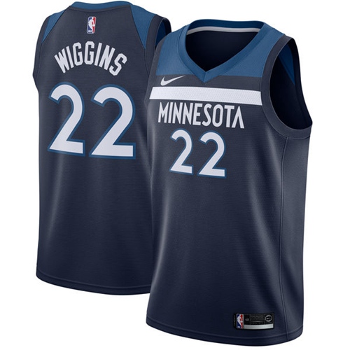 Minnesota Timberwolves #22 Andrew Wiggins Navy Blue Youth Swingman Icon Edition Jersey Youth