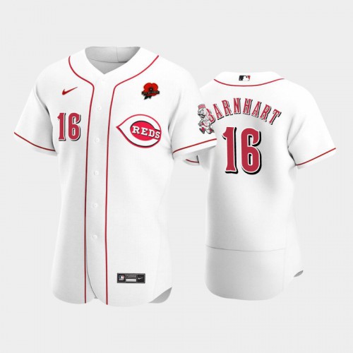 Cincinnati Cincinnati Reds #16 Tucker Barnhart Men's Authentic 2021 Memorial Day Jersey - White Men's