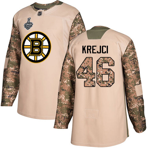 Adidas Boston Bruins #46 David Krejci Camo Authentic 2017 Veterans Day Stanley Cup Final Bound Youth Stitched Jersey Youth