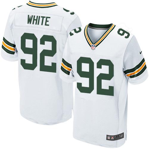 Packers #92 Reggie White White Men's Stitched Elite Jersey