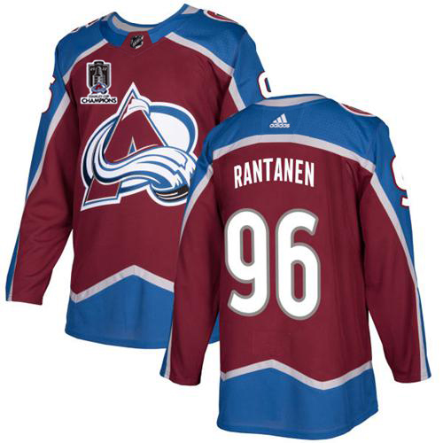 Adidas Colorado Avalanche #96 Mikko Rantanen Burgundy 2022 Stanley Cup Champions Burgundy Home Authentic Stitched Jersey Men's