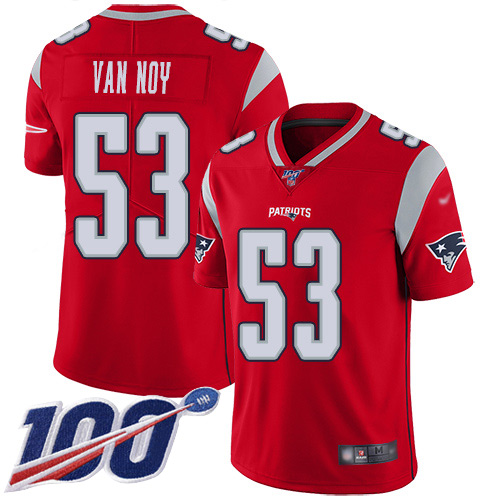 New England Patriots #53 Kyle Van Noy Red Men's Stitched Limited Inverted Legend 100th Season Jersey Men's