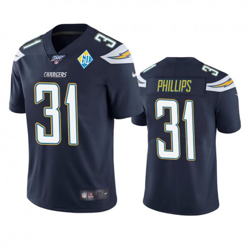 Los Angeles Los Angeles Chargers #31 Adrian Phillips Navy 60th Anniversary Vapor Limited Jersey Men's