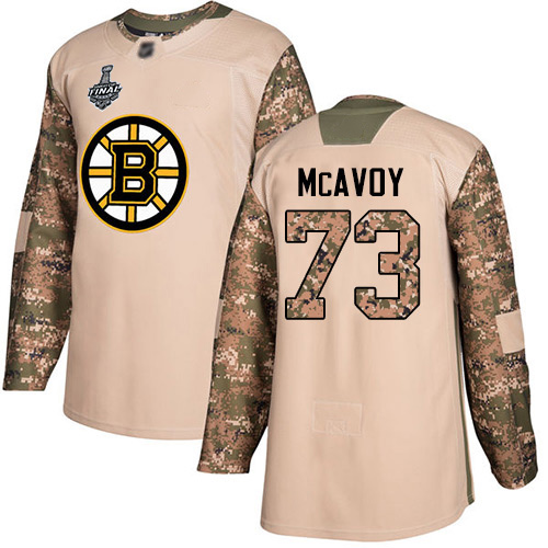 Adidas Boston Bruins #73 Charlie McAvoy Camo Authentic 2017 Veterans Day Stanley Cup Final Bound Stitched Jersey Men's