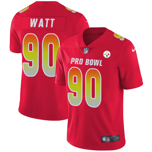 Steelers #90 T. J. Watt Red Youth Stitched Limited AFC 2019 Pro Bowl Jersey