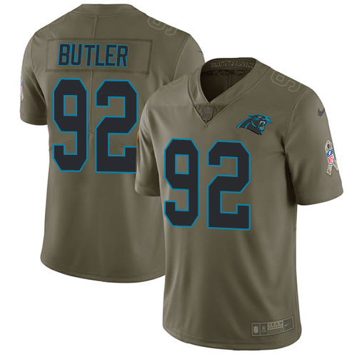 Carolina Panthers #92 Vernon Butler Olive Youth Stitched Limited 2017 Salute to Service Jersey Youth