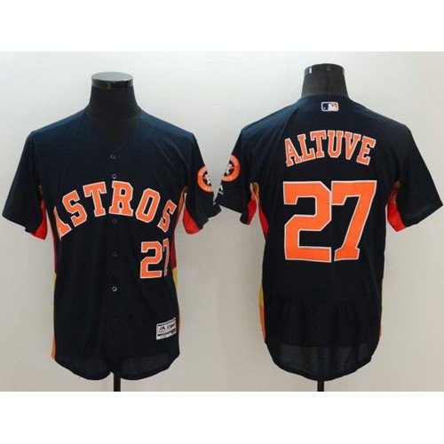 Houston Astros #27 Jose Altuve Navy Blue Flexbase Authentic Collection Stitched Jersey Men's