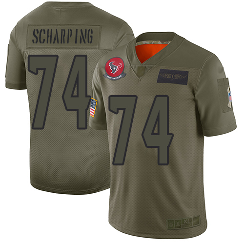 Houston Texans #74 Max Scharping Camo Men's Stitched Limited 2019 Salute To Service Jersey Men's