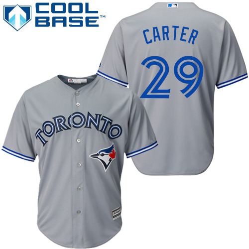 Toronto Blue Jays #29 Joe Carter Grey Cool Base Stitched Youth Jersey Youth