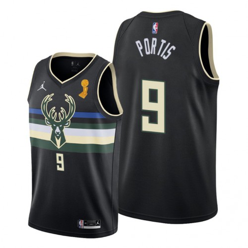 Milwaukee Milwaukee Bucks #9 Bobby Portis Youth 2021 Finals Champions Swingman Statement Edition Jersey Black Youth