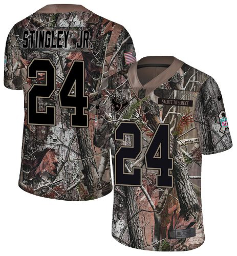 Texans #24 Derek Stingley Jr. Camo Men's Stitched Limited Rush Realtree Jersey