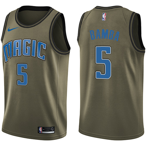 Orlando Magic #5 Mohamed Bamba Green Youth Swingman Salute to Service Jersey Youth