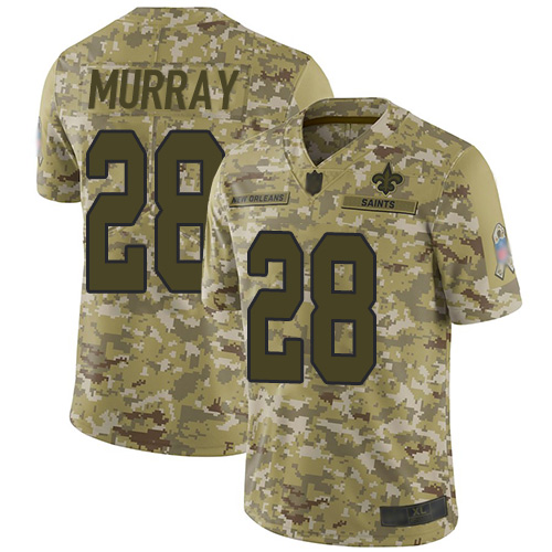 New Orleans Saints #28 Latavius Murray Camo Youth Stitched Limited 2018 Salute to Service Jersey Youth