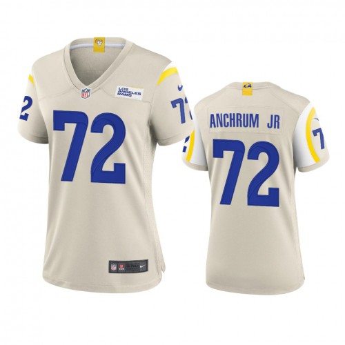 Los Angeles Los Angeles Rams #72 Tremayne Anchrum Jr. Women's Game Jersey - Bone Womens