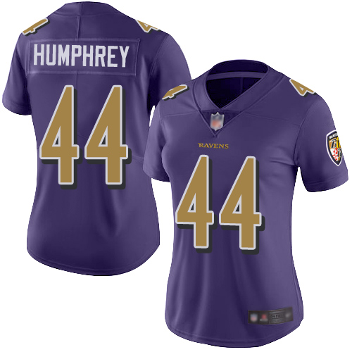 Baltimore Ravens #44 Marlon Humphrey Purple Women's Stitched Limited Rush Jersey Womens