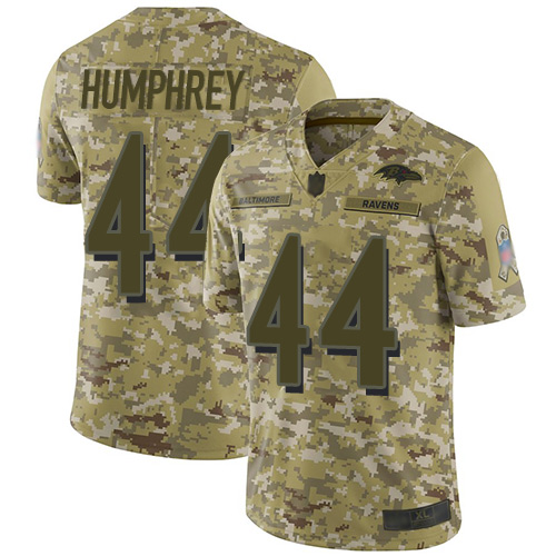 Ravens #44 Marlon Humphrey Camo Men's Stitched Limited 2018 Salute To Service Jersey