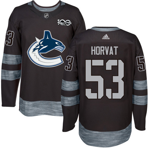 Adidas Vancouver Canucks #53 Bo Horvat Black 1917-2017 100th Anniversary Stitched Jersey Men's