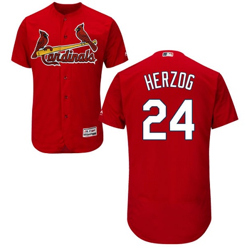 St.Louis Cardinals #24 Whitey Herzog Red Flexbase Authentic Collection Stitched Jersey Men's