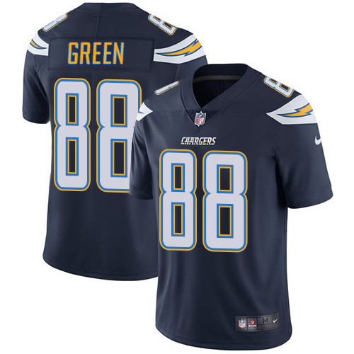 Los Angeles Chargers #88 Virgil Green Navy Blue Team Color Men's Stitched Vapor Untouchable Limited Jersey Men's