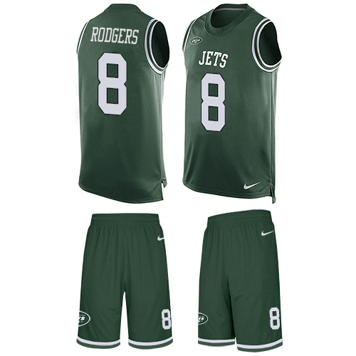 Jets #8 Aaron Rodgers Green Team Color Men's Stitched Limited Tank Top Suit Jersey