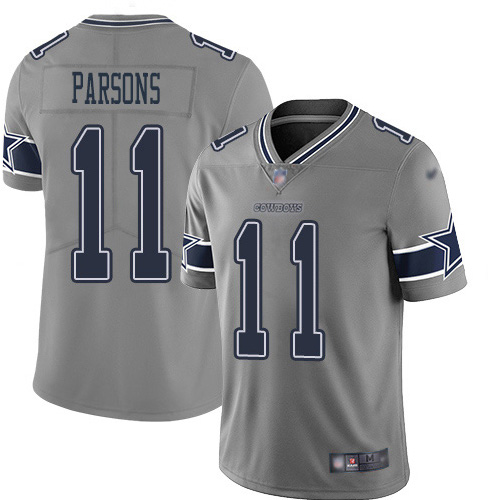 Cowboys #11 Micah Parsons Gray Youth Stitched Limited Inverted Legend Jersey