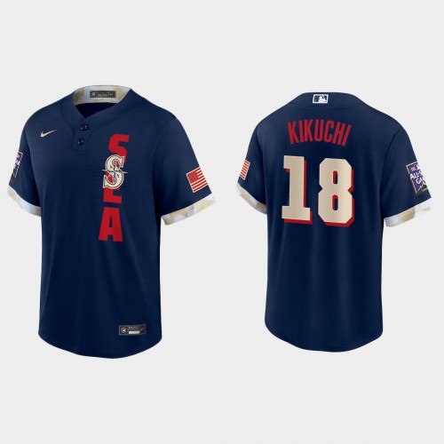Seattle Seattle Mariners #18 Yusei Kikuchi 2021 All Star Game Fan's Version Navy Jersey Men's