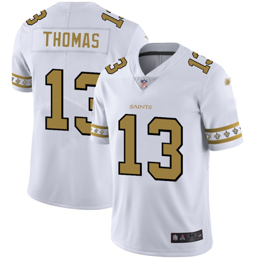 Saints #13 Michael Thomas White Men's Stitched Limited Team Logo Fashion Jersey