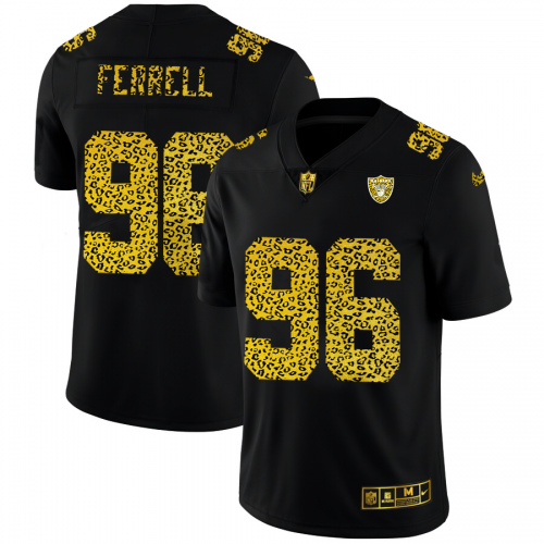 Las Vegas Las Vegas Raiders #96 Clelin Ferrell Men's Leopard Print Fashion Vapor Limited Jersey Black Men's