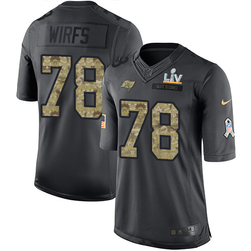 Tampa Bay Buccaneers #78 Tristan Wirfs Black Men's Super Bowl LV Bound Stitched Limited 2016 Salute to Service Jersey Men's