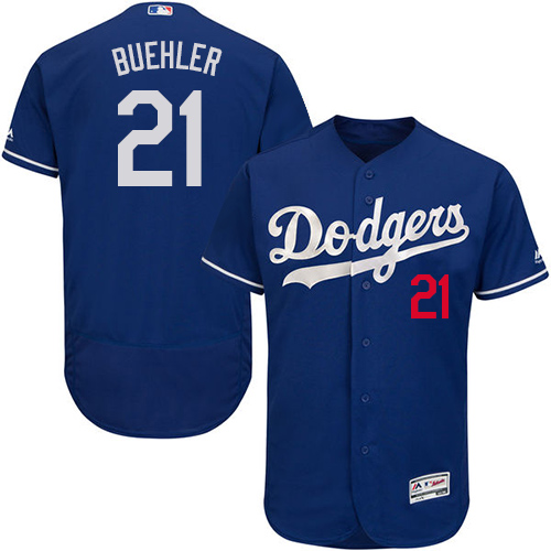 Los Angeles Dodgers #21 Walker Buehler Blue Flexbase Authentic Collection Stitched Jersey Men's
