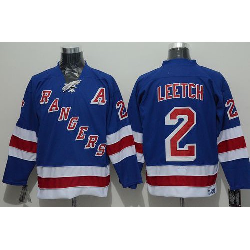 New York Rangers #2 Brian Leetch Blue CCM Throwback Stitched Jersey Men's