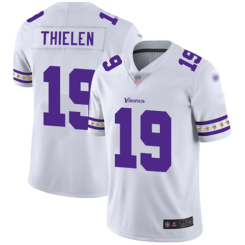 Vikings #19 Adam Thielen White Men's Stitched Limited Team Logo Fashion Jersey