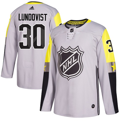 Adidas New York Rangers #30 Henrik Lundqvist Gray 2018 All-Star Metro Division Authentic Stitched Jersey Men's