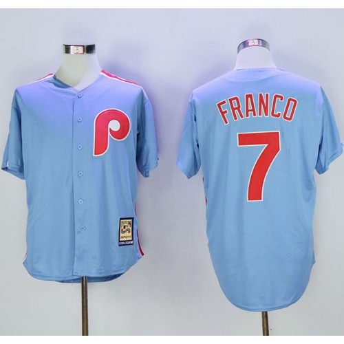 Philadelphia Phillies #7 Maikel Franco Light Blue Cooperstown Stitched Jersey Men's