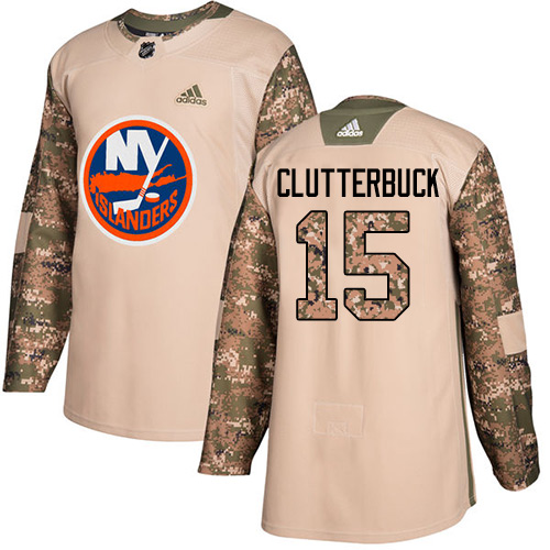 Adidas New York Islanders #15 Cal Clutterbuck Camo Authentic 2017 Veterans Day Stitched Youth Jersey Youth