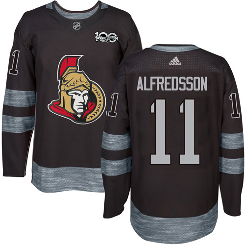 Adidas Ottawa Senators #11 Daniel Alfredsson Black 1917-2017 100th Anniversary Stitched Jersey Men's