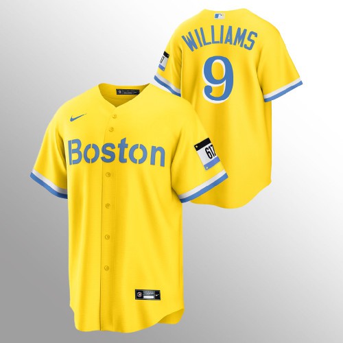 Boston Boston Red Sox #9 Ted Williams Men's 2021 City Connect Gold Fans Version Jersey Men's