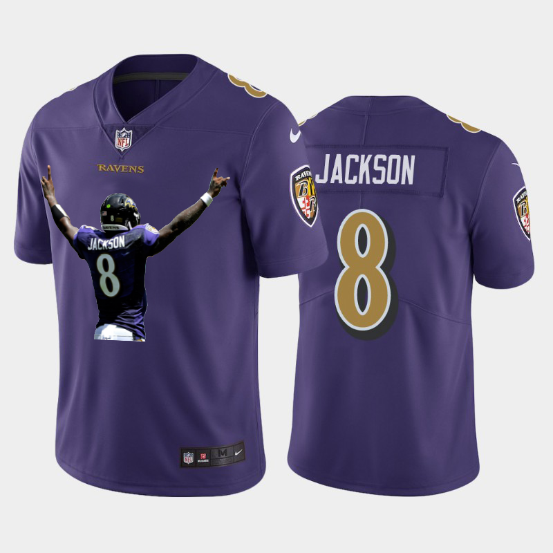 Baltimore Ravens #8 Lamar Jackson Team Hero 3 Vapor Limited Jersey Purple