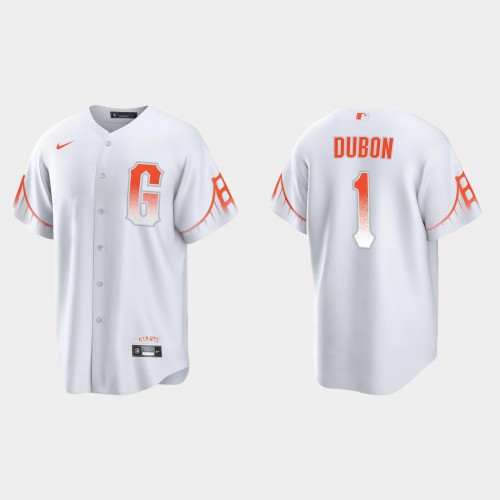 San Francisco San Francisco Giants #1 Mauricio Dubon Men's 2021 City Connect White Fan's Version Jersey Men's