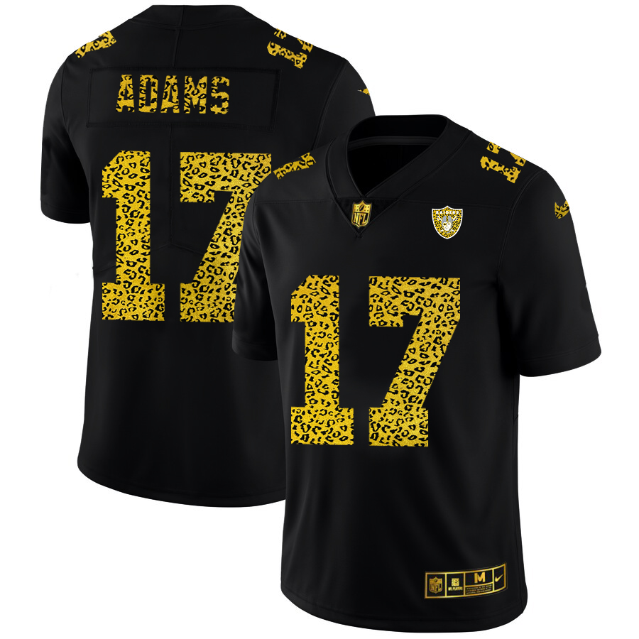 Las Vegas Raiders #17 Davante Adams Men's Leopard Print Fashion Vapor Limited Jersey Black
