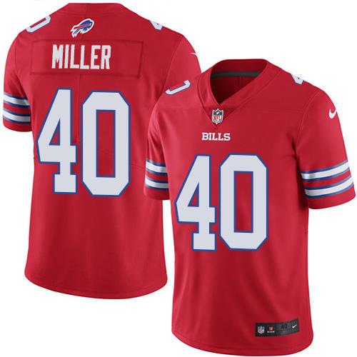 Bills #40 Von Miller Red Youth Stitched Elite Rush Jersey