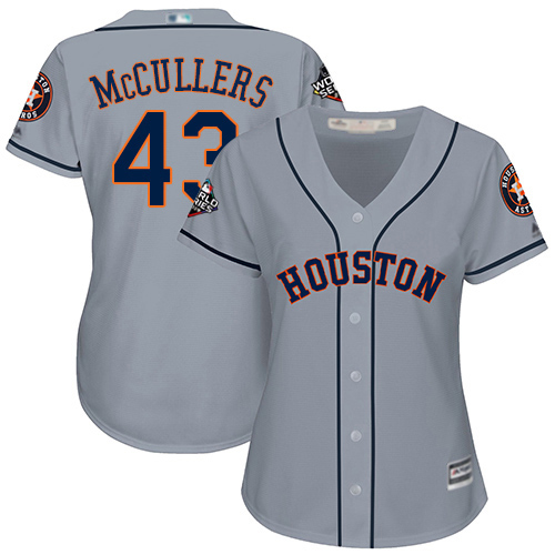 Houston Astros #43 Lance McCullers Grey Road 2019 World Series Bound Women's Stitched Jersey Womens