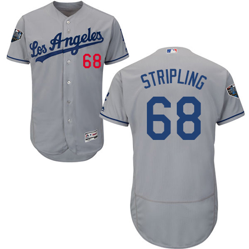 Los Angeles Dodgers #68 Ross Stripling Grey Flexbase Authentic Collection 2018 World Series Stitched Jersey Men's