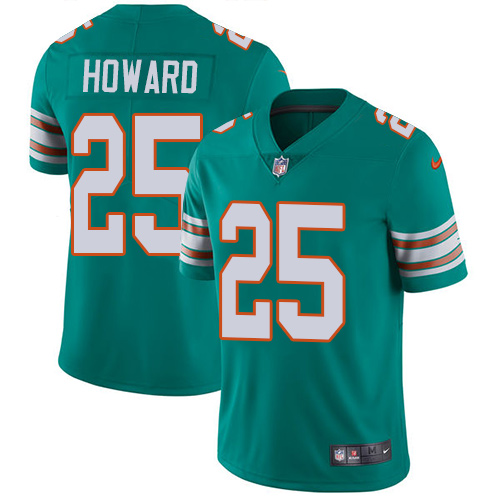 Miami Dolphins #25 Xavien Howard Aqua Green Alternate Youth Stitched Vapor Untouchable Limited Jersey Youth
